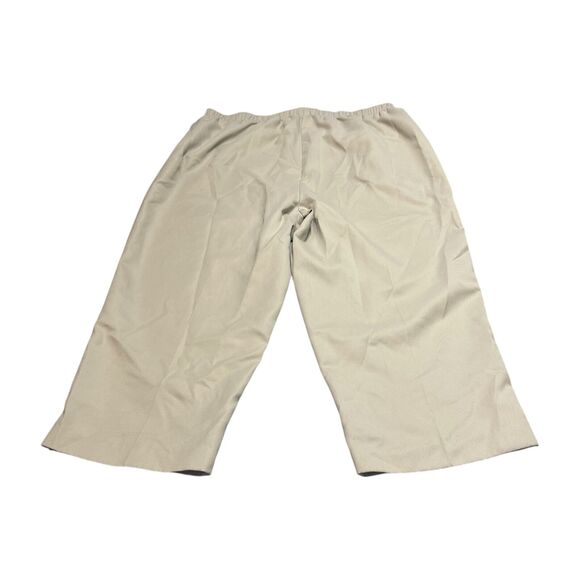 Alia Cropped Pants Women's 14 Beige Elastic Waist High-Rise Straight Leg Pull-On - Picture 3 of 7